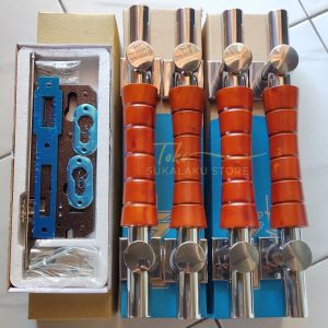 Handel pintu rumah paket lengkap 4 Handle dan kunci set/kunci pintu rumah kayu pintu 2