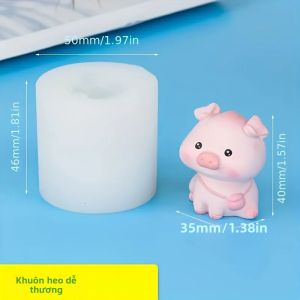 Bộ Khuôn Silicon Hình Heo Hoạt Hình - Thiết Kế Dễ Thương Tinh Nghịch Thân Thiện Với Môi Trường Khuôn Làm Đồ Thủ Công Bằng Nhựa Resin Trang Trí Nhà Cửa & Sân Vườn