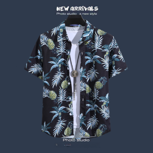 Short Sleeve Printed Shirt Hainan Island Clothing Beachwear Sanya Xiaowei Style Thailand Travel Men Couple Casual Loose Jacket