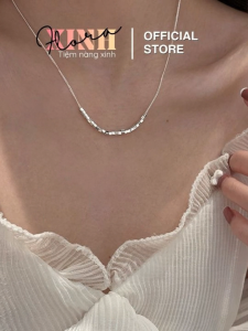 Dây Chuyền Nữ Echo Flora Charm Hạt Vuông Minimalist Layer Handmade