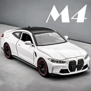1:32 M4 320I Simulation Car Model Toys Metal Diecast Doors Opened Sound Light Pull Back Rubber Tires Ornament Vehicles for Kids