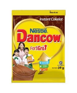 DANCOW FORTIGRO INSTANT Susu Bubuk Instan Rasa Cokelat 39 gr / Putih 27 gr Per 1 Sachet