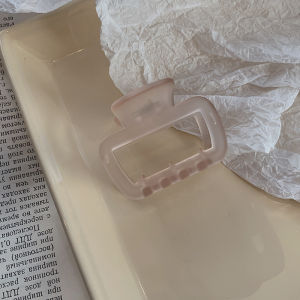 Matte Hollow out Square Hair Claw Medium Size Elegant Shark Clip Womens Hair Accessories Half Updo Hairpins Back of Head