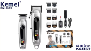 Alat Cukur Rambut Kemei KM-8540 1 SET Clipper Dan Trimmer Hair Clipper Trimmer Electric Professional Haircut Machine Brushless Motor Electric Digital LED Trimmer for Men Mesin Cukuran KM 8540