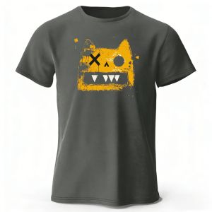 Hot Toys | Creative Graffiti Style Cat High Quality Cotton Short Sleeve Daily Casual Men Loose Large Comfortable Breathable Sports T-shirt