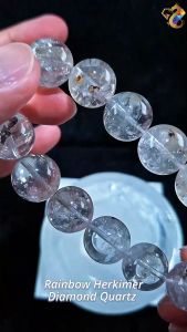 Collectors Grade Rainbow Herkimer Diamond Quartz Bracelet