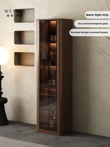 Weimei | Vintage Style Glass Bar Cabinet Storage Display Cabinet