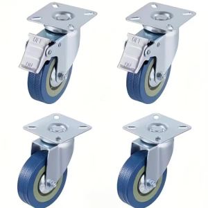 Bộ 4 Bánh Xe Xoay 2 Inch Có Phanh Bánh Xe Êm Ái Chống Mài Mòn Cho Kệ Đồ Nội Thất Và Bàn Làm Việc Thép PVC