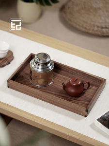 Black Walnut Mortise Tray For Home Tea Room New Chinese Tea Tray Restaurant Hotel Homestay Sundries Organizer Wooden Box