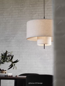 Modern Minimalist Bedroom Dining Room Living Room Designer Chandelier Iron Material Fabric Shade Other Shapes Hanging Light