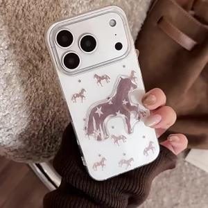 2026 Korean 3D Cartoon Horse Stars Phone Case For iPhone 17 Air 16 15 14 13 12 11 Pro Max XS XR X 7 8 Plus Shockproof Hard Cover