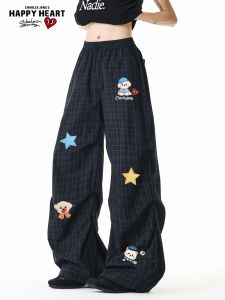 CHARLES JANGS HAPPY HEART | American Dog Pattern Wide Leg Pants Straight Cut