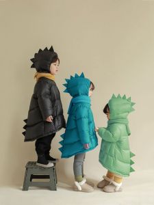 Hipapa | Mùa Thu Đông Trẻ Em Khủng Long Áo Khoác Dù Cotton Xuống Áo Khoác Làm Dày Ấm Snowsuit Cho Bé Trai Bé Gái Có Dây Kéo Có Mũ Áo Khoác Ngoài