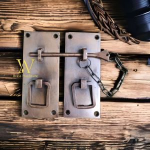 Overpal Pengunci Rumah Kuningan Motif Kotak Polos Antik Tanggung 1 Pcs