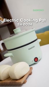 SAMONO Panci Listrik Serbaguna 12L Anti Lengket 600 Watt Material Food Grade Free Kukusan SW-DG04