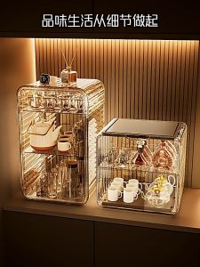 Rak Penyimpanan Cawan & Mug Anti Debu - Organizer Cawan Kopi Teh Air (Ruang Tamu/Pejabat) | Jimat Ruang