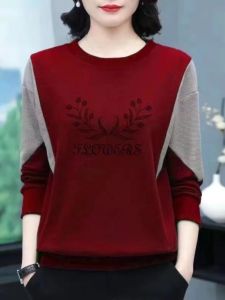 QIAOXIZI | Loose Fit Long Sleeve T-shirt and Hoodie for Middle-aged Women
