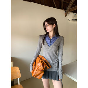 Red Celebrity Studio Womens Long Sleeve Base Shirt Inner Wear T-Shirt Elegant Unique Style Autumn 2025 New Arrival