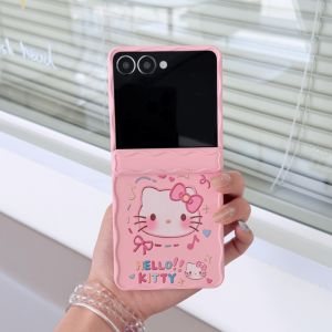 Sanrio | Ốp Điện Thoại Hello Kitty Cho Samsung Galaxy Z Flip 8/7/6/5 Hình Hoạt Hình Dễ Thương Chống Sốc Có Dây Buộc - Chống Trầy Xước Chống Bụi