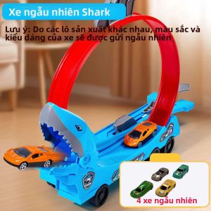 Bộ Đồ Chơi Đường Ray Trượt Xe Khủng Long Với Cá Mập Đường Ray Lắp Ráp Tự Làm Dành Cho Trẻ Em Quà Tặng Phương Tiện Giáo Dục Cho Bé Trai