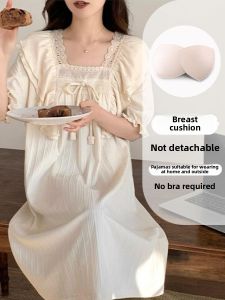 JIFANPAUL | Padded Princess Style Short Sleeve Sleeping Dress Plus Size