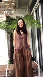 MaxMessi - GLAMOUR Áo ghile dáng dài linen cao cấp