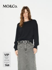 MO&Co. | Knit Sweater with Handmade Decorations Wool Cashmere