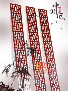 ตกแต่งบ้านสไตล์จีนโบราณ ขอบชั้นวางของแบบโปร่ง รูปไม้แกะสลัก PVC ลายม้าลาย หัวเข็มขัดด้านบน ลายม้าลาย