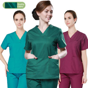 Premium Cotton Nursing Scrubs Set Womens Medical Surgical Hospital Uniform Workwear Sanitary Surgery Clinic Dentist Outfit 101