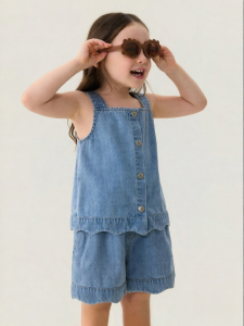 Marc&Janie | Cotton Suspender Denim Holiday Set