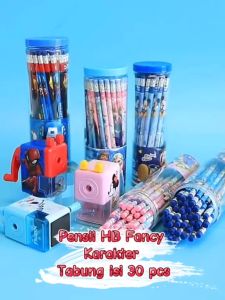 Pensil HB Fancy Karakter Lucu Tabung isi 30 pcs