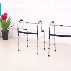 Foldable Stainless Steel Walking Frame Walking Aid  Tongkat Bantu Jalan - Black 1 Bar OR Grey 2 Bars