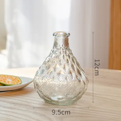 Clear Small Neck Glass Vase Table Decor