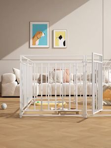 Hàng Rào Chó 6 Tấm Cũi Chó Hạng Nặng Tấm Lưới Ghép Chuồng Đa Năng Miếng Ghép Quây Chó Đa Năng Chuồng Chó Mèo Lắp Ghép Kiêm Kệ Trang Trí