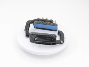Carbon Fiber Motorcycle Rearview Mirror Blue Anti‑Glare 360° Rotatable Waterproof Side Mirror For Scooter Motorbike