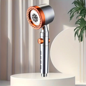 5 Modes Handheld Shower HeadNew High Pressure Water Saving Filter Shower Head One Button Stop Bathroom Accessories Set