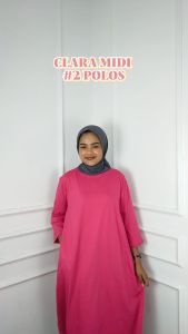 Midi Dress Terbaru 2023 Viral CLARA MIDI DRESS #2 KAOS KATUN COMBED 24s Gamis Kaos Jumbo Sehari Hari