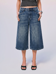 Basic House | Summer High-Waist Loose Straight Trousers Denim Pants