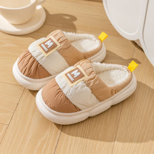 Anti-Slip Cotton Slippers for Children Winter Home Shoes Girls Boys Baby Slippers Soft Velvet Uppers PVC Non-Slip Sole
