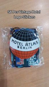 56pcs VINTAGE HOTEL LOGO vinyl decal graffiti stickers laptop waterproof no repeat stickers