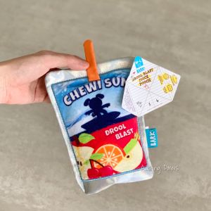 Squeaky BARK Chewi Fun Kids Fruit Juice Drink Snack Pouch Packet Plush Pet Dog Puppy Cat Soft Toy with Squeaker Sound and Crinkle