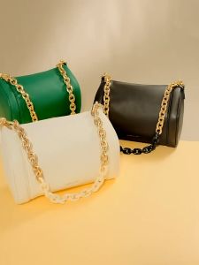 Exclusive sale ❤ Original Charles & Keith Zip Green Closure Single Top Chain Handle Ridley Shoulder Bag 21220010