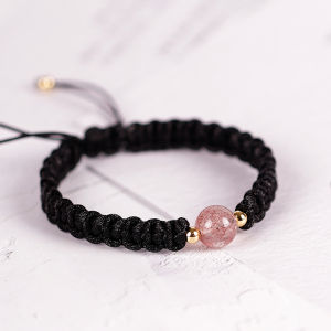 Handcrafted Black Obsidian Bracelet for Men And Women with Yellow Quartz Woven Hand Rope Purple Quartz Fashionable Couple Jewelry