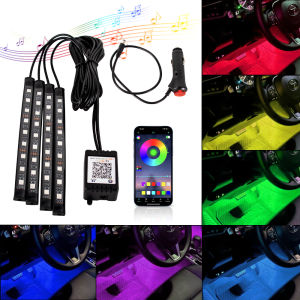 Led Car Ambient Lights RGB Strips Interior Atmosphere Lamp Remote Control interiof environment light car Car Footwell Lights