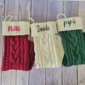Customized Knitted Socks, Personalized Christmas Gift Bags, Decorative Stocking Embroidery, and New Year Christmas Pendants