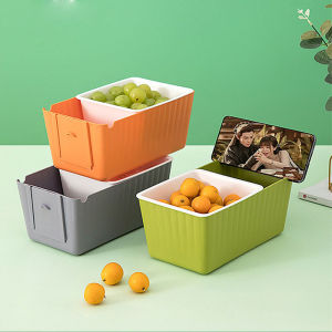 Homenhome hai lớp Đĩa trái cây lưới ráo nước hình hạt dưa ăn tạo tác phòng khách kẹo Snack Nut hộp