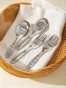 MODERN SWEETHOME | Childrens 316L Stainless Steel Short Handle TuanYuan Style Soup Spoon