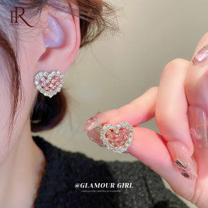 Frascati New Arrival Exquisite Sweet Pink Crystal Love Stud Earrings For Women Fashion Elegant Jewelry Party Gifts