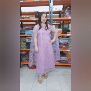 Dress Brokat Panjang Wanita Premium / Busana Muslim Wanita / Dress Natalan