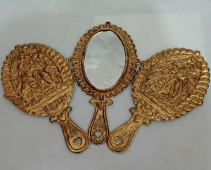 isi 50pcs souvenir pernikahan kaca cermin oval emas kemas plastik